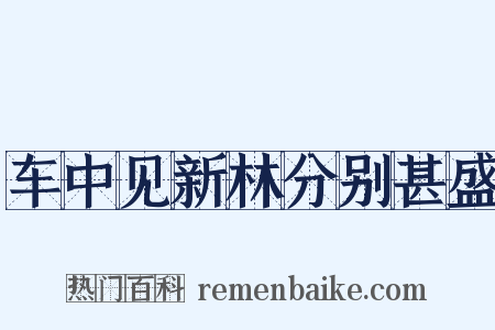 车中见新林分别甚盛是什么意思的图片